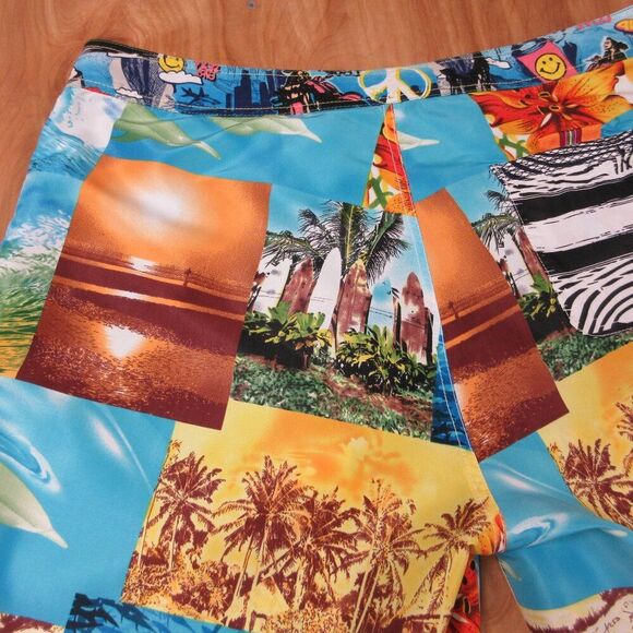 ROBERT GRAHAM Hawaiian Swim Shorts Swim Trunks Size 40 Tropical AOP Board Shorts - Picture 11 of 16